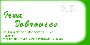 irma dobrovics business card